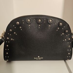 Kate Spade Black Crossbody Bag with Golden Studs